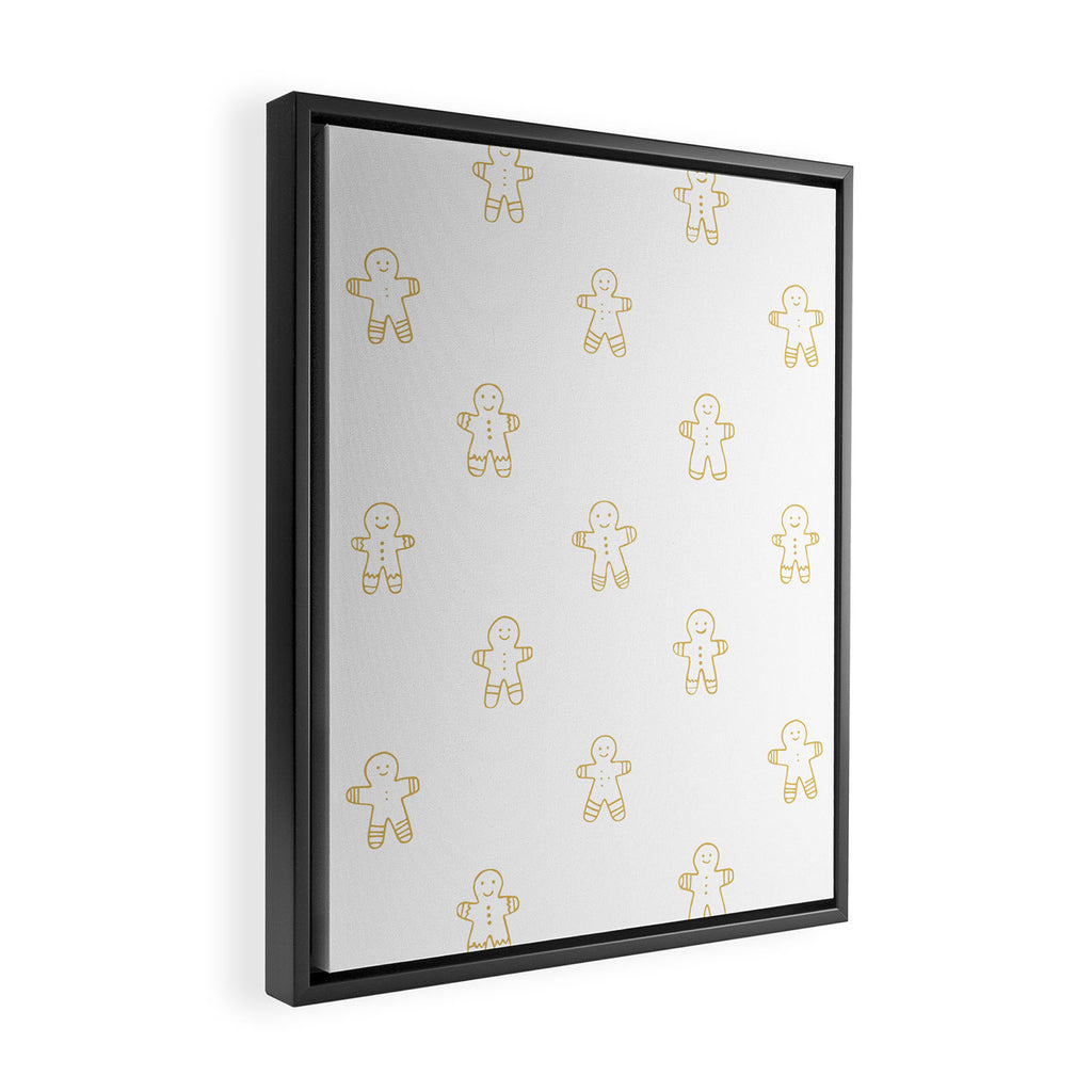 Christmas gingerbread cookie pattern Framed Canvas Print Gallery Image 2