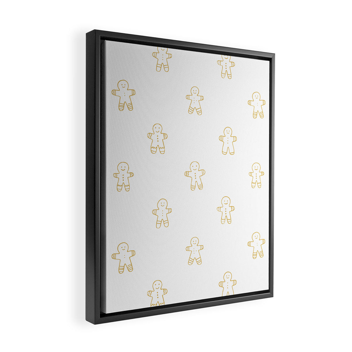 Christmas gingerbread cookie pattern Framed Canvas Print Gallery Image 2