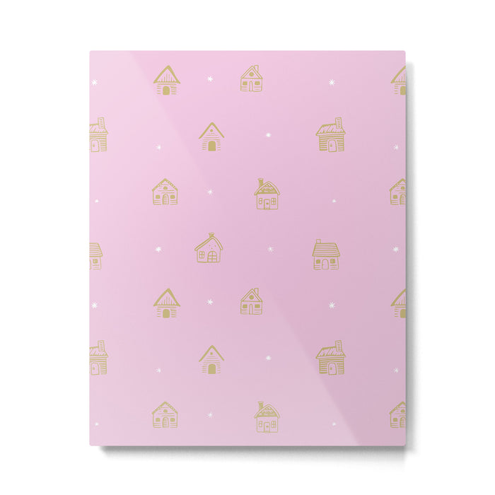 Christmas gingerbread house doodle pattern  Metal Print Gallery Image 1
