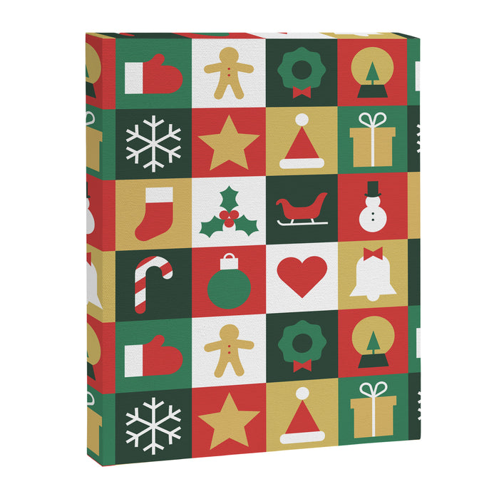 Christmas mosaic geometric pattern Canvas Print Gallery Image 1