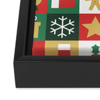 Christmas mosaic geometric pattern Framed Canvas Print Gallery Image 3