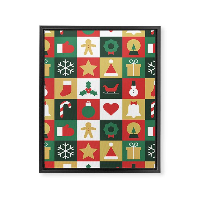 Christmas mosaic geometric pattern Framed Canvas Print Gallery Image 1