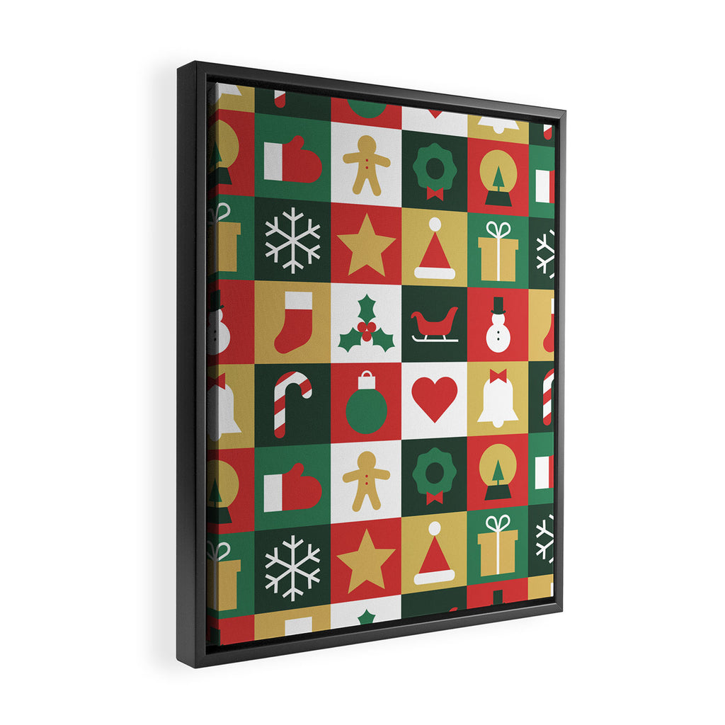 Christmas mosaic geometric pattern Framed Canvas Print Gallery Image 2