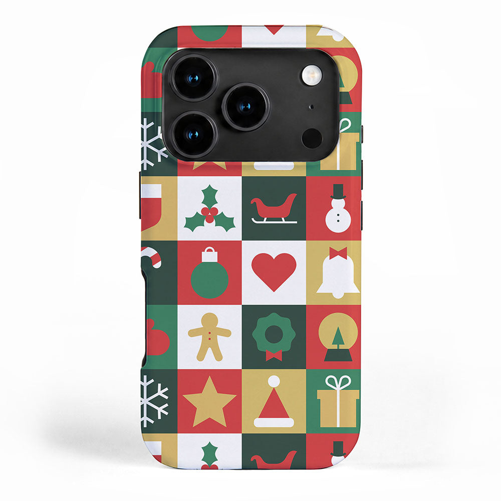Christmas mosaic geometric pattern iPhone Case Gallery Image 1