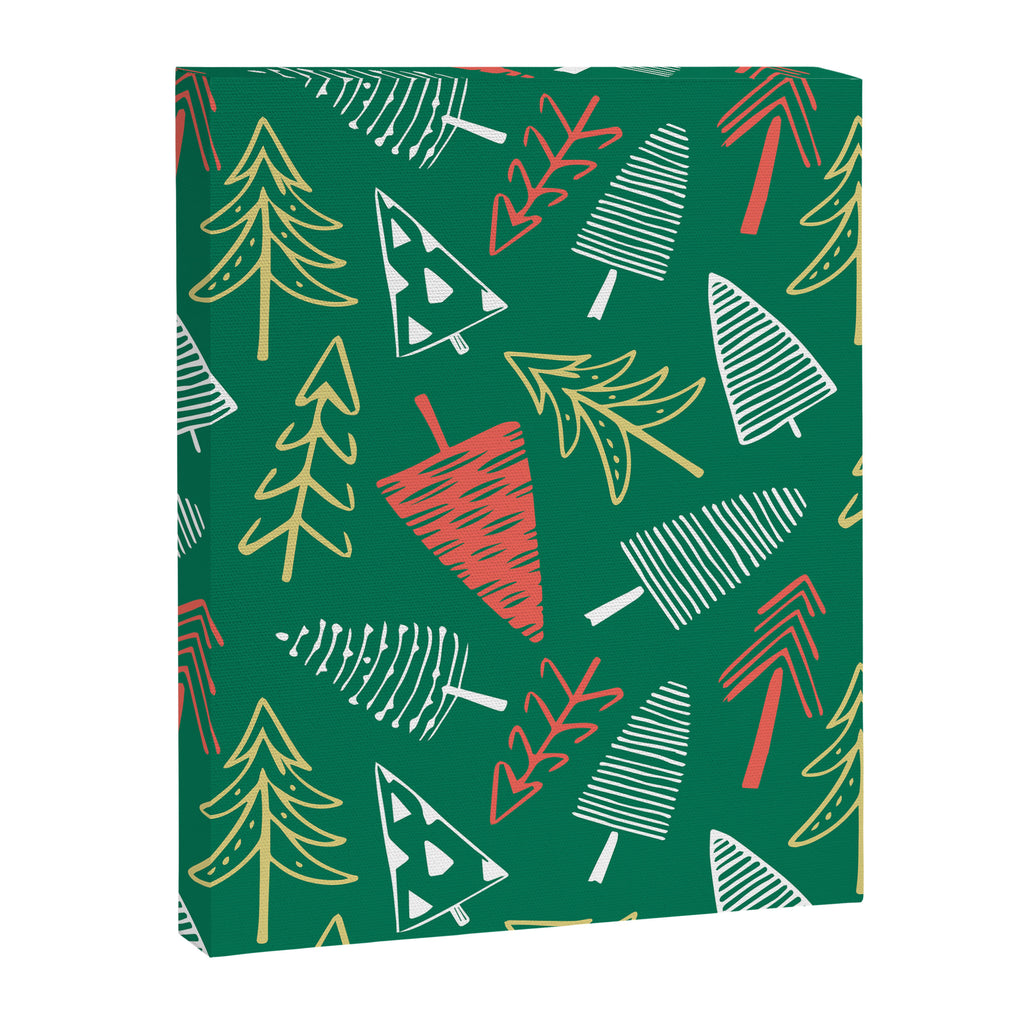 Christmas pine tree doodle pattern Canvas Print Gallery Image 8