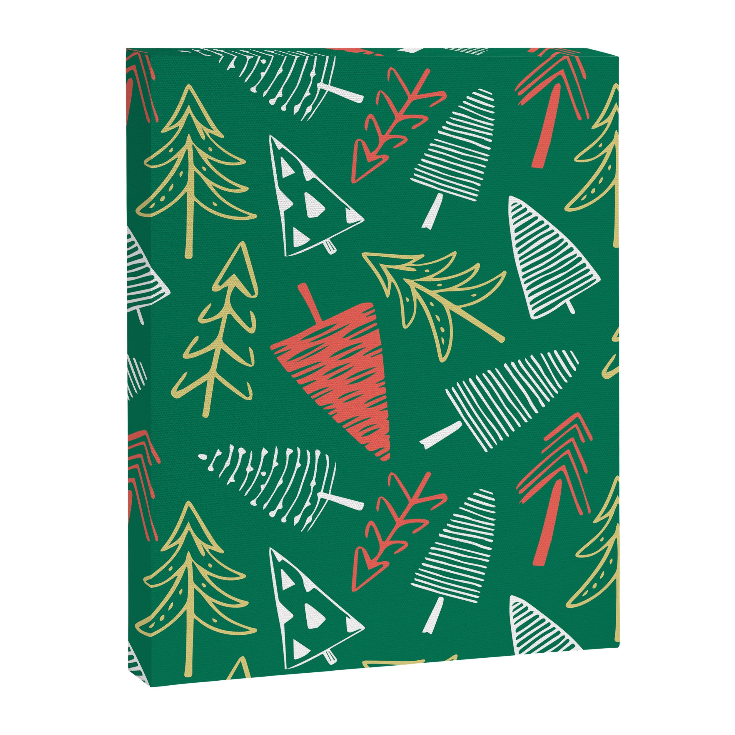 Christmas pine tree doodle pattern Canvas Print Gallery Image 8