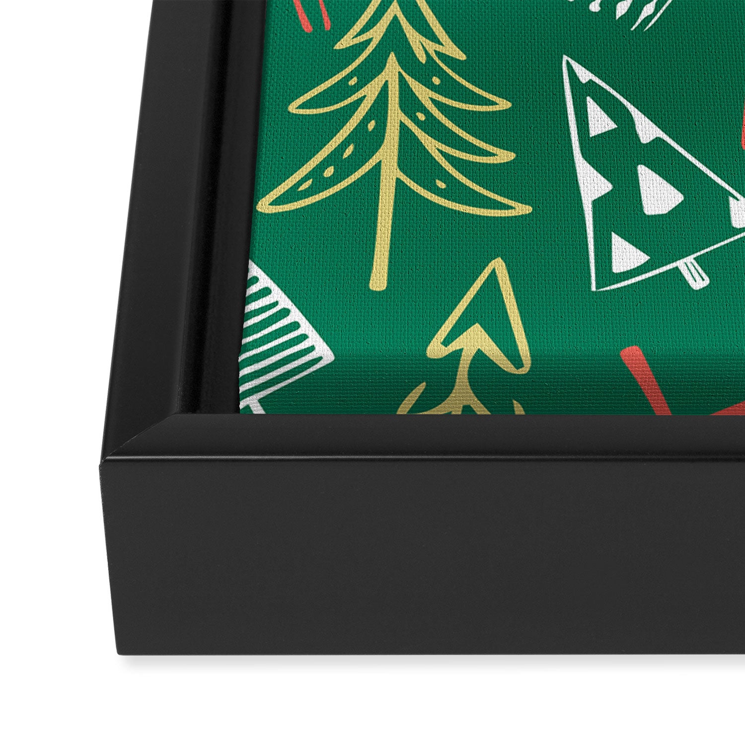 Christmas pine tree doodle pattern Framed Canvas Print Gallery Image 3