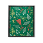 Christmas pine tree doodle pattern Framed Canvas Print Gallery Image 8
