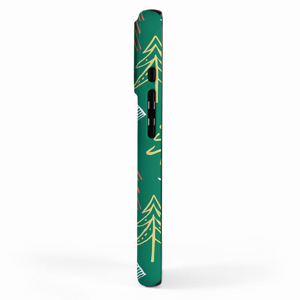 Christmas pine tree doodle pattern iPhone Case Gallery Image 2
