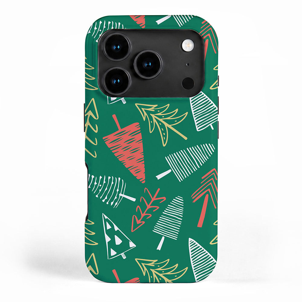 Christmas pine tree doodle pattern iPhone Case Gallery Image 1