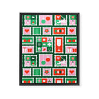 Christmas postage stamp pattern Framed Canvas Print Gallery Image 8