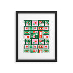 Christmas postage stamp pattern Framed Art Print Gallery Image 6