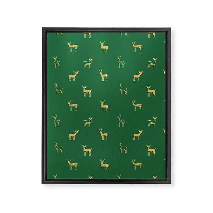 Christmas reindeer animal art pattern Framed Canvas Print Gallery Image 1