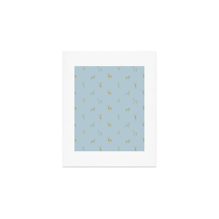 Christmas reindeer animal doodle art pattern Art Print Gallery Image 1