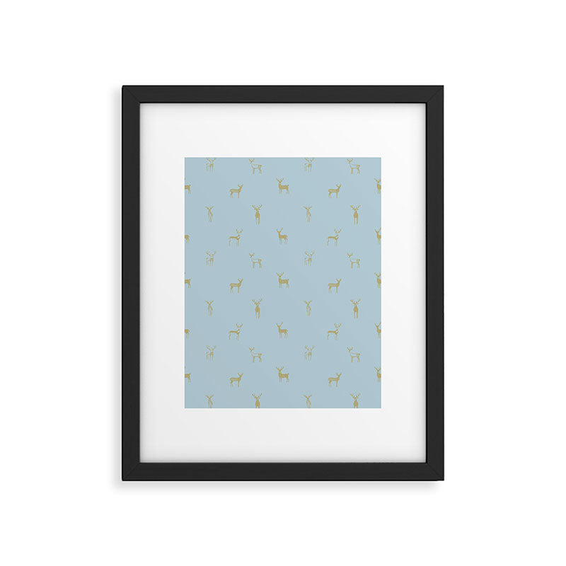 Christmas reindeer animal doodle art pattern Framed Art Print Gallery Image 6