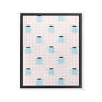 Coffee mug drink cartoon doodle pattern Framed Canvas Print Gallery Image 8