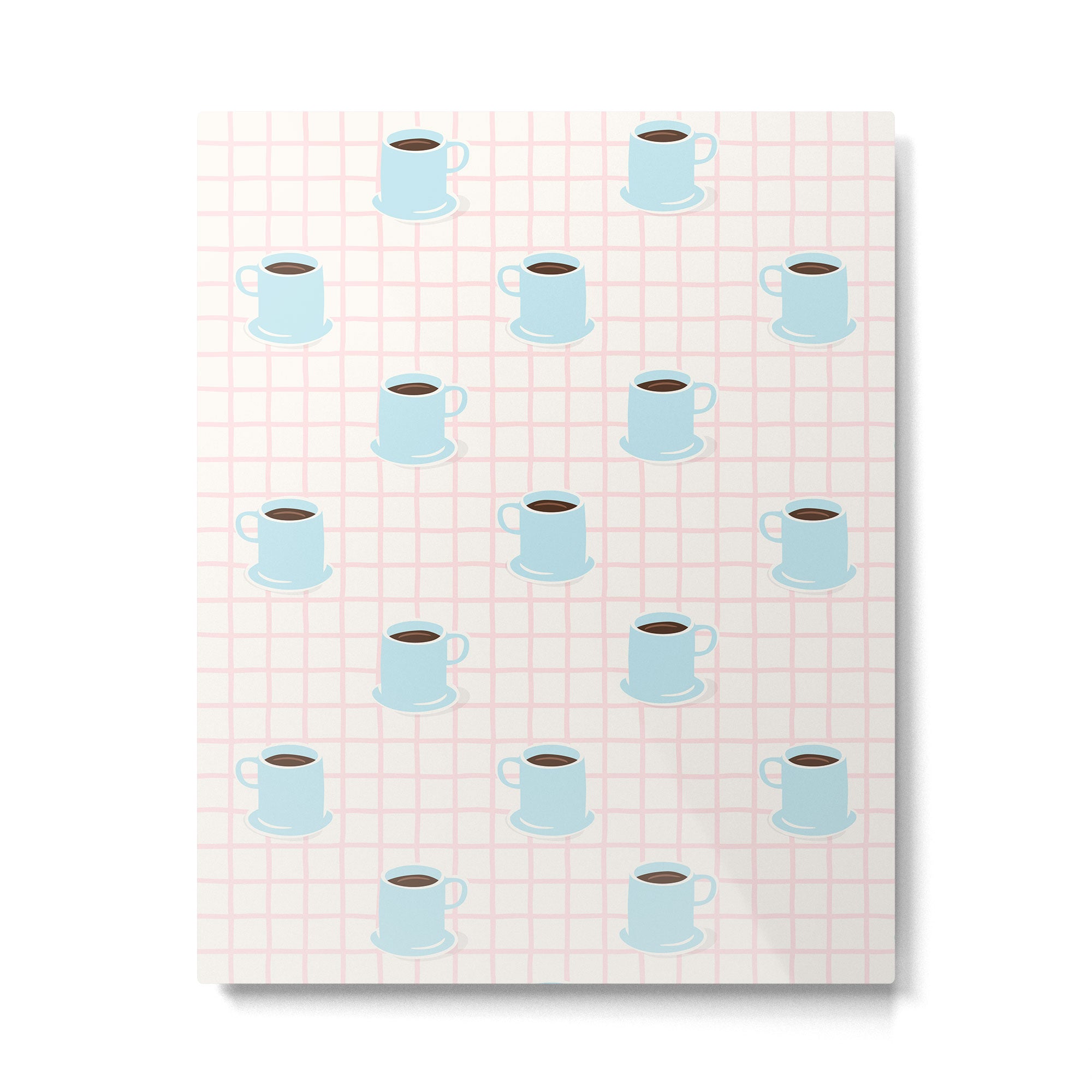 Coffee mug drink cartoon doodle pattern Metal Print Gallery Image 6