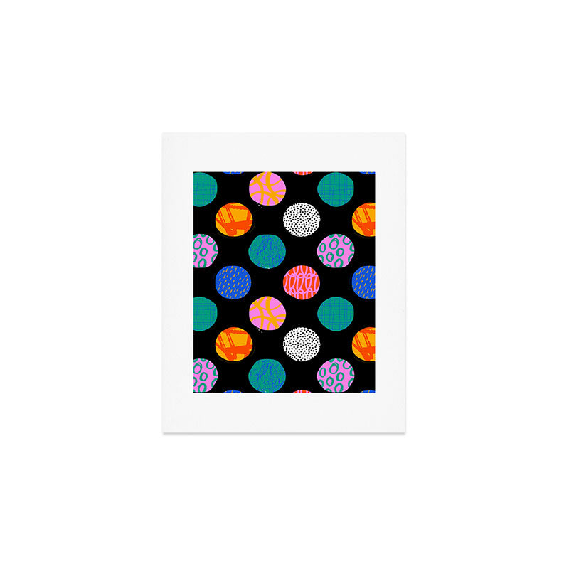 Colorful abstract art polka dot pattern Art Print Gallery Image 1