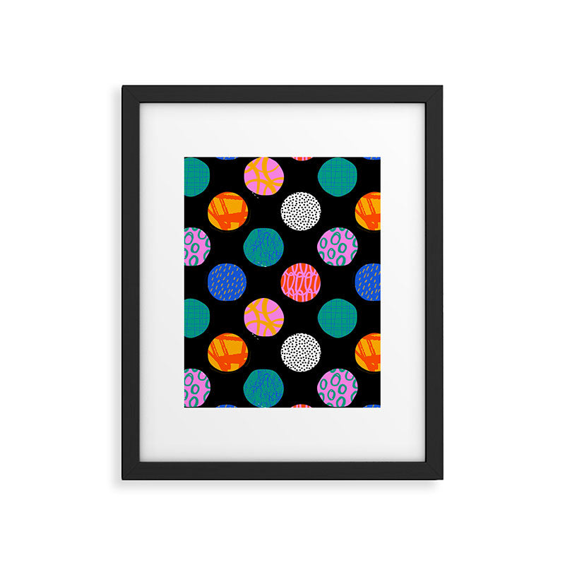 Colorful abstract art polka dot pattern Framed Art Print Gallery Image 6