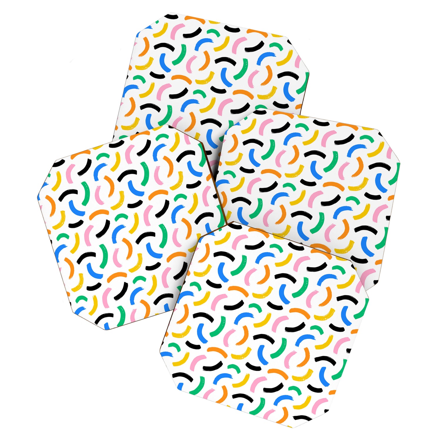 Colorful abstract brush stroke art pattern Coaster Gallery Image 1