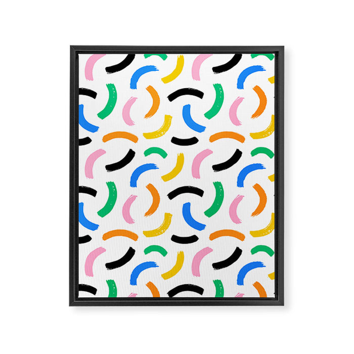 Colorful abstract brush stroke art pattern Framed Canvas Print Gallery Image 1