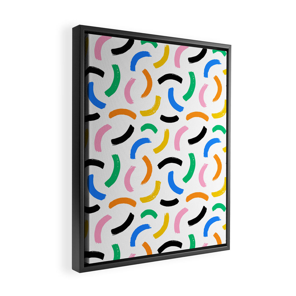 Colorful abstract brush stroke art pattern Framed Canvas Print Gallery Image 2