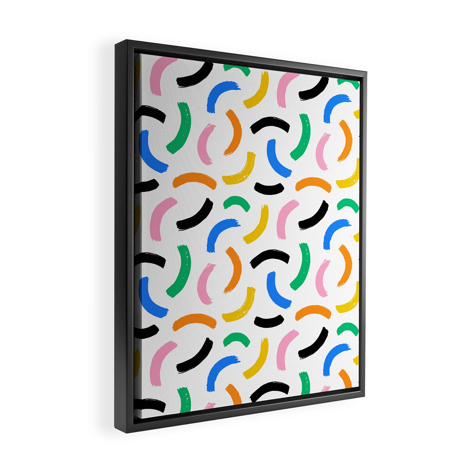Colorful abstract brush stroke art pattern Framed Canvas Print Gallery Image 2