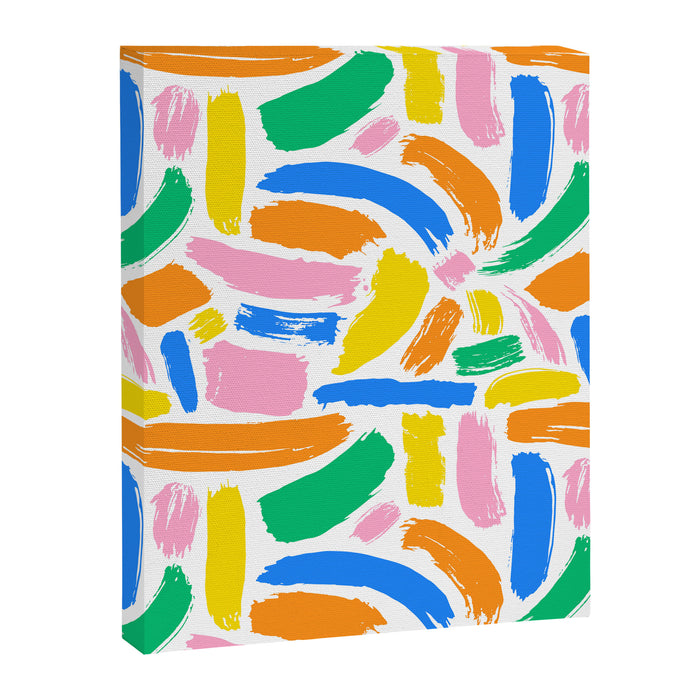 Colorful abstract brush stroke art pattern Canvas Print Gallery Image 1