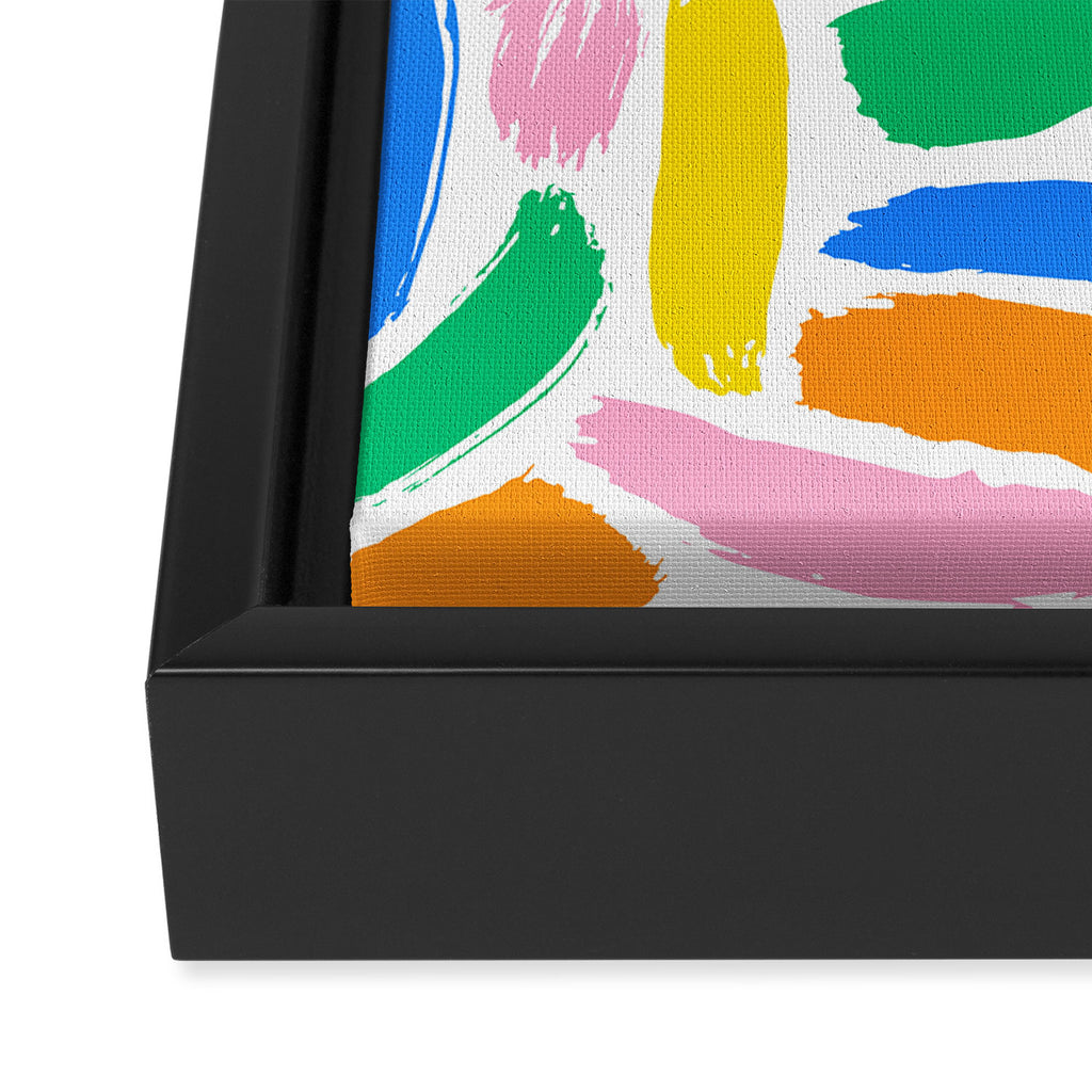 Colorful abstract brush stroke art pattern Framed Canvas Print Gallery Image 3