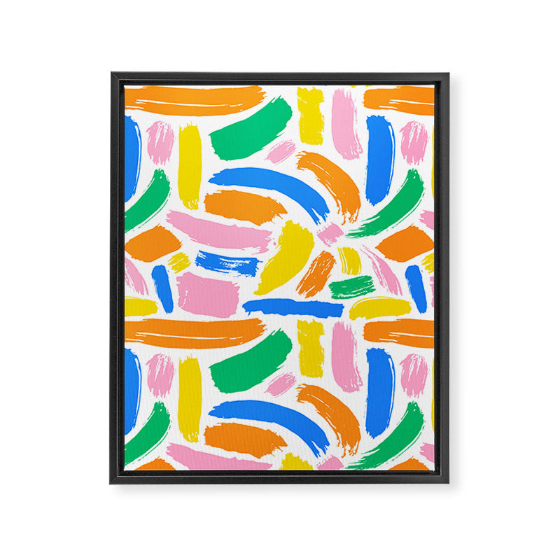 Colorful abstract brush stroke art pattern Framed Canvas Print Gallery Image 8