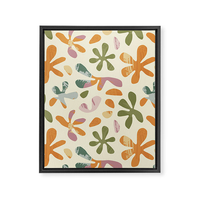 Colorful abstract flower art pattern Framed Canvas Print Gallery Image 1