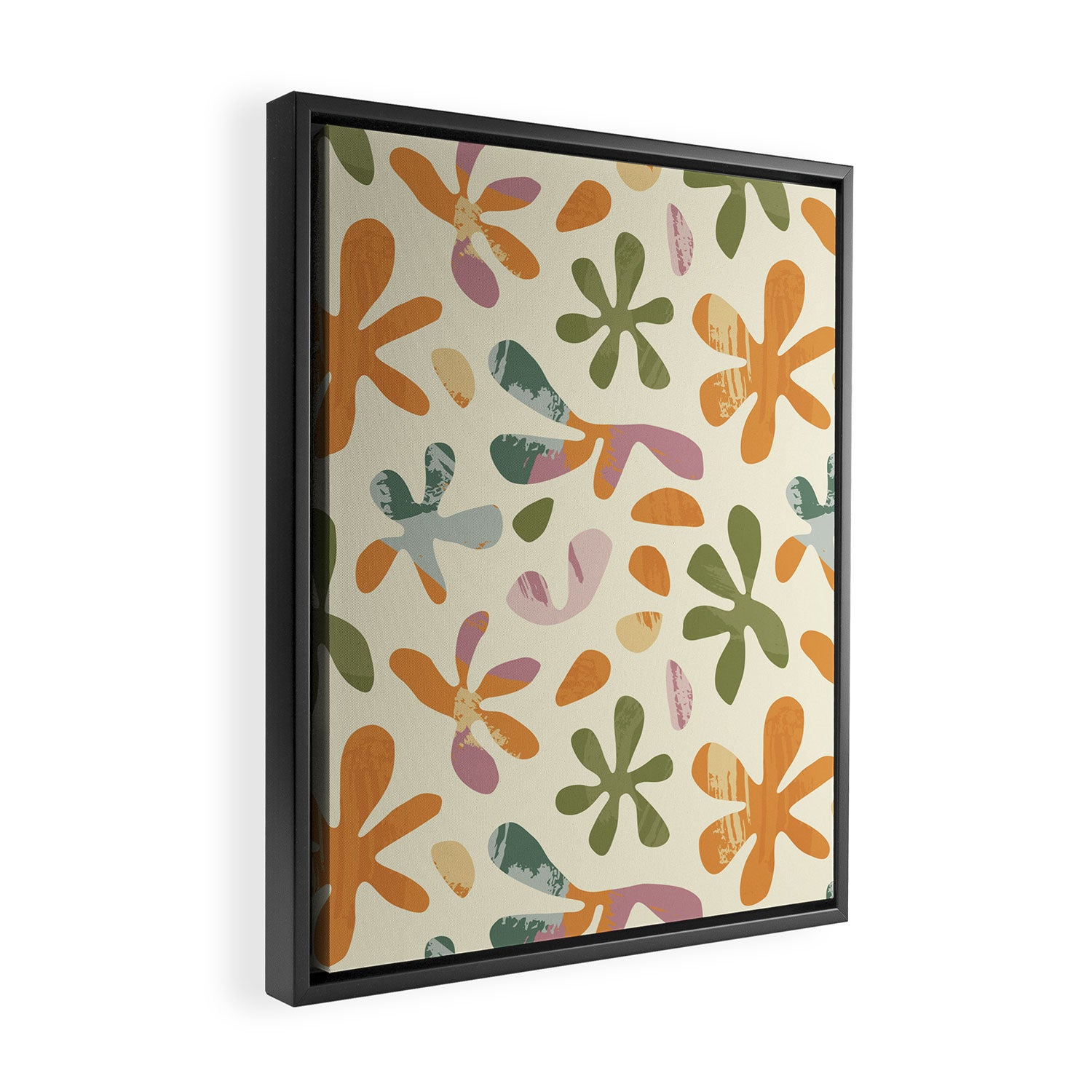Colorful abstract flower art pattern Framed Canvas Print Gallery Image 2