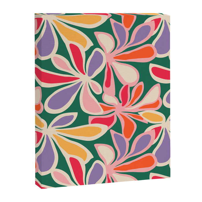 Colorful abstract flower art pattern Canvas Print Gallery Image 1