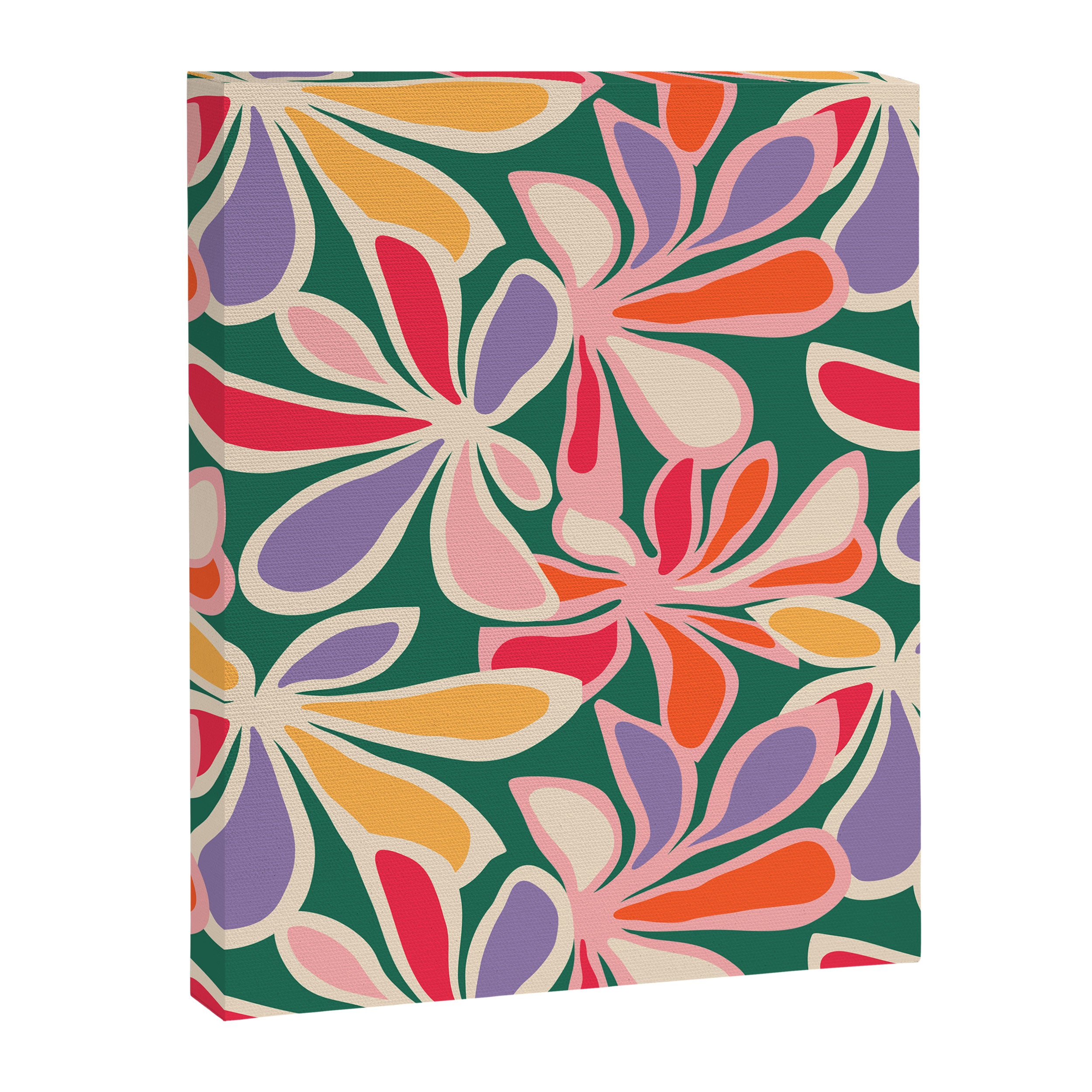 Colorful abstract flower art pattern Canvas Print Gallery Image 8