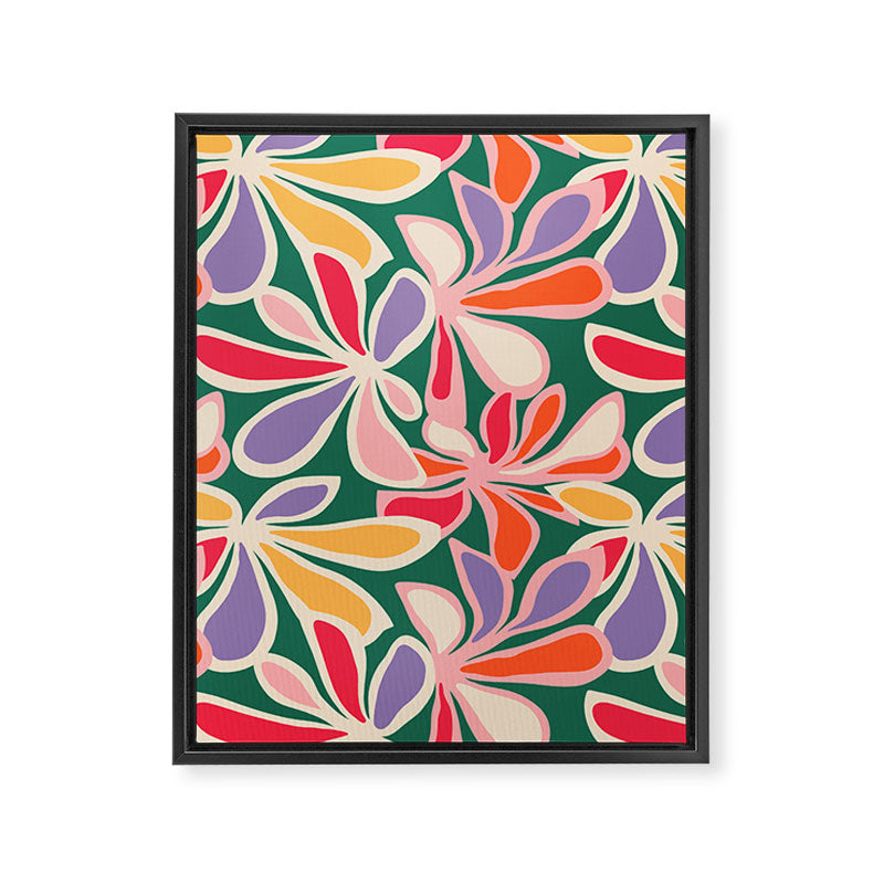 Colorful abstract flower art pattern Framed Canvas Print Gallery Image 8