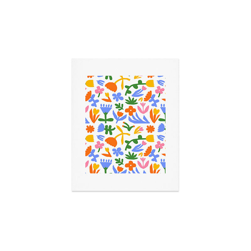 Colorful abstract flower art pattern Art Print Gallery Image 1