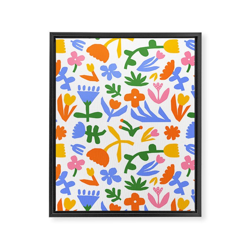 Colorful abstract flower art pattern Framed Canvas Print Gallery Image 8