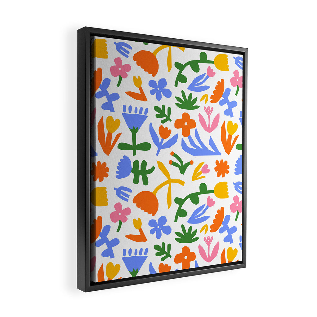 Colorful abstract flower art pattern Framed Canvas Print Gallery Image 2
