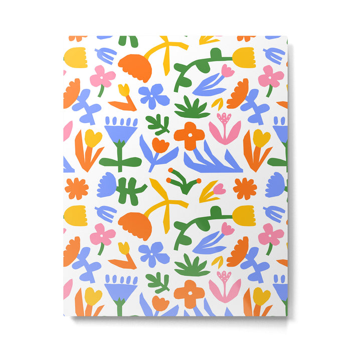 Colorful abstract flower art pattern Metal Print Gallery Image 1