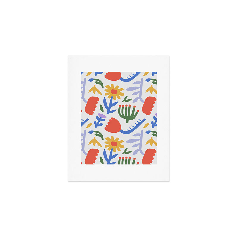 Colorful abstract flower art pattern Art Print Gallery Image 1