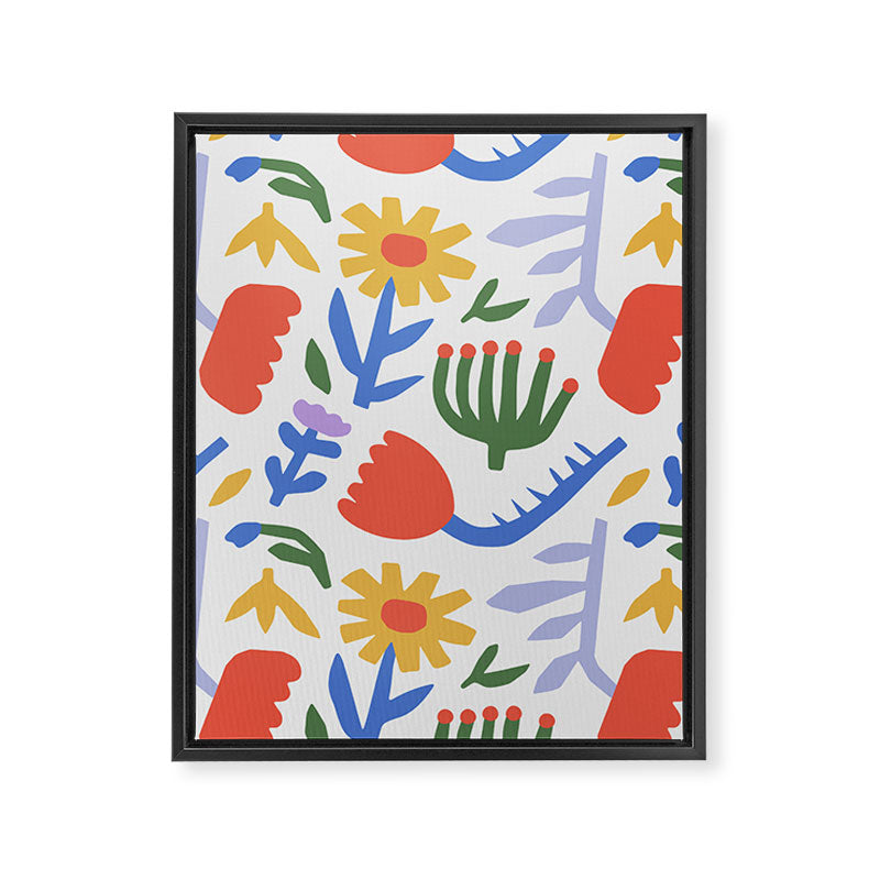Colorful abstract flower art pattern Framed Canvas Print Gallery Image 8
