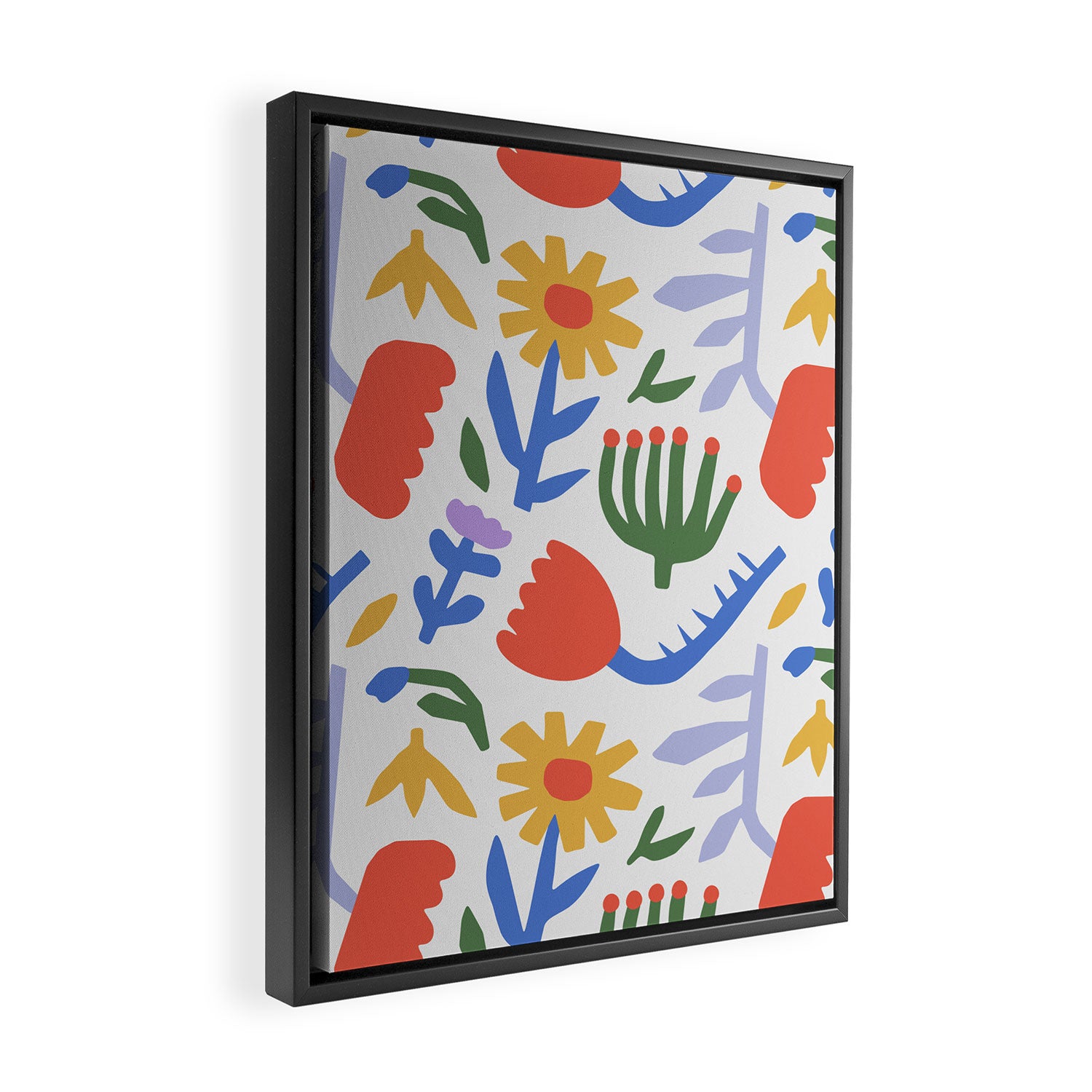 Colorful abstract flower art pattern Framed Canvas Print Gallery Image 2