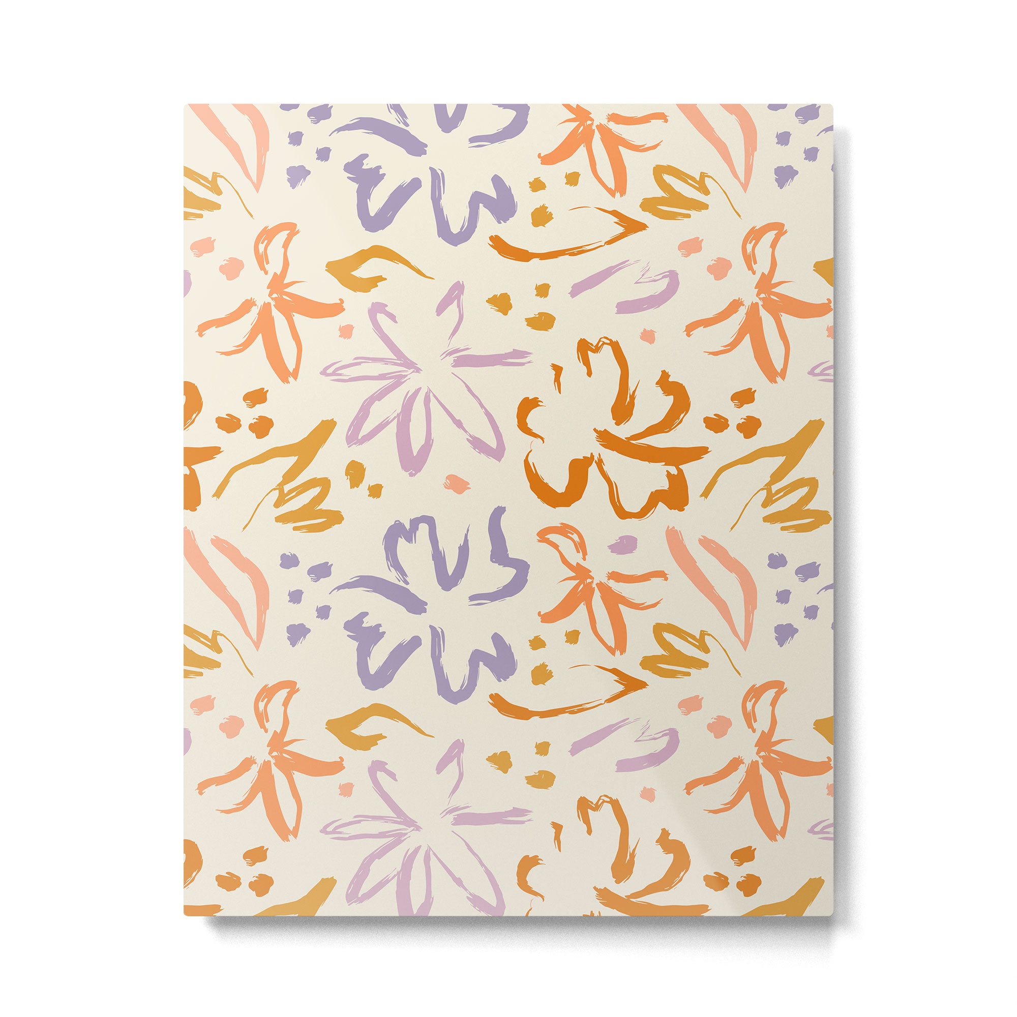 Colorful abstract flower art pattern Metal Print Gallery Image 6