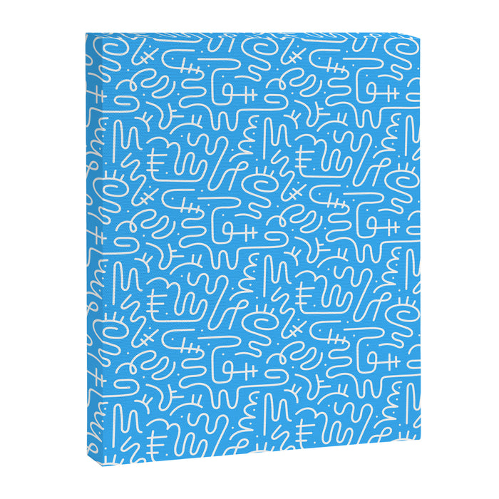 Colorful abstract fun line doodle art pattern Canvas Print Gallery Image 1