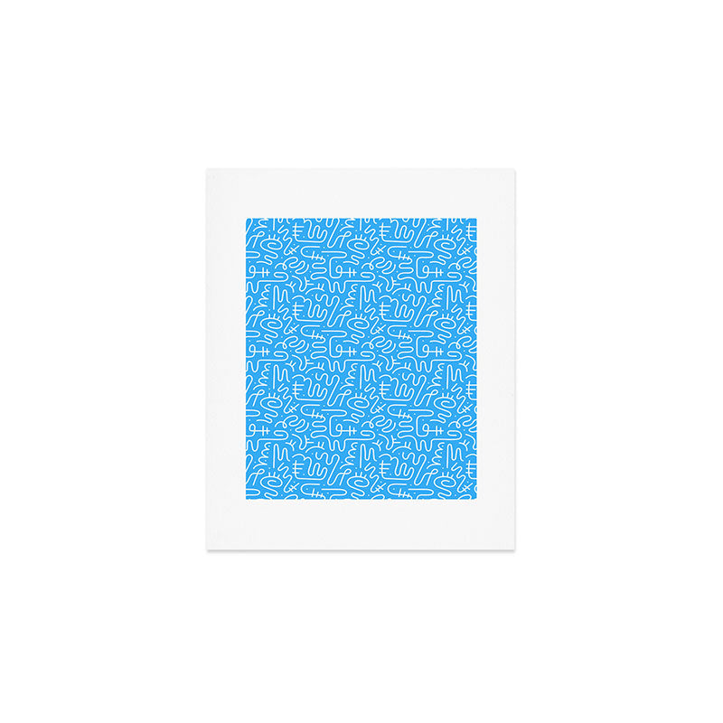 Colorful abstract fun line doodle art pattern Art Print Gallery Image 1