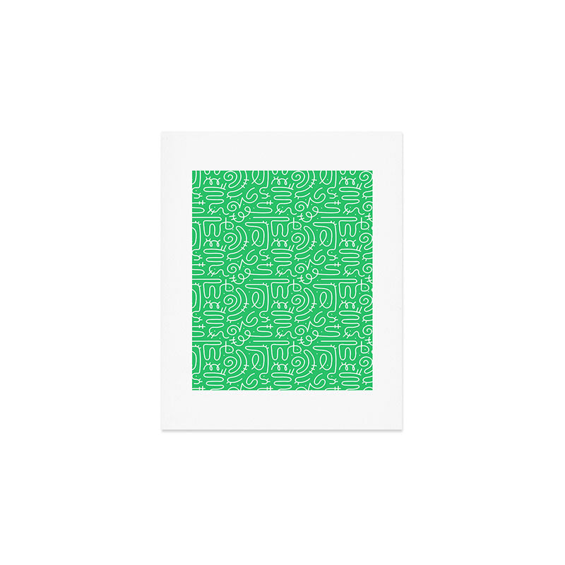 Colorful abstract fun line doodle art pattern Art Print Gallery Image 1