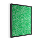 Colorful abstract fun line doodle art pattern Framed Canvas Print Gallery Image 2