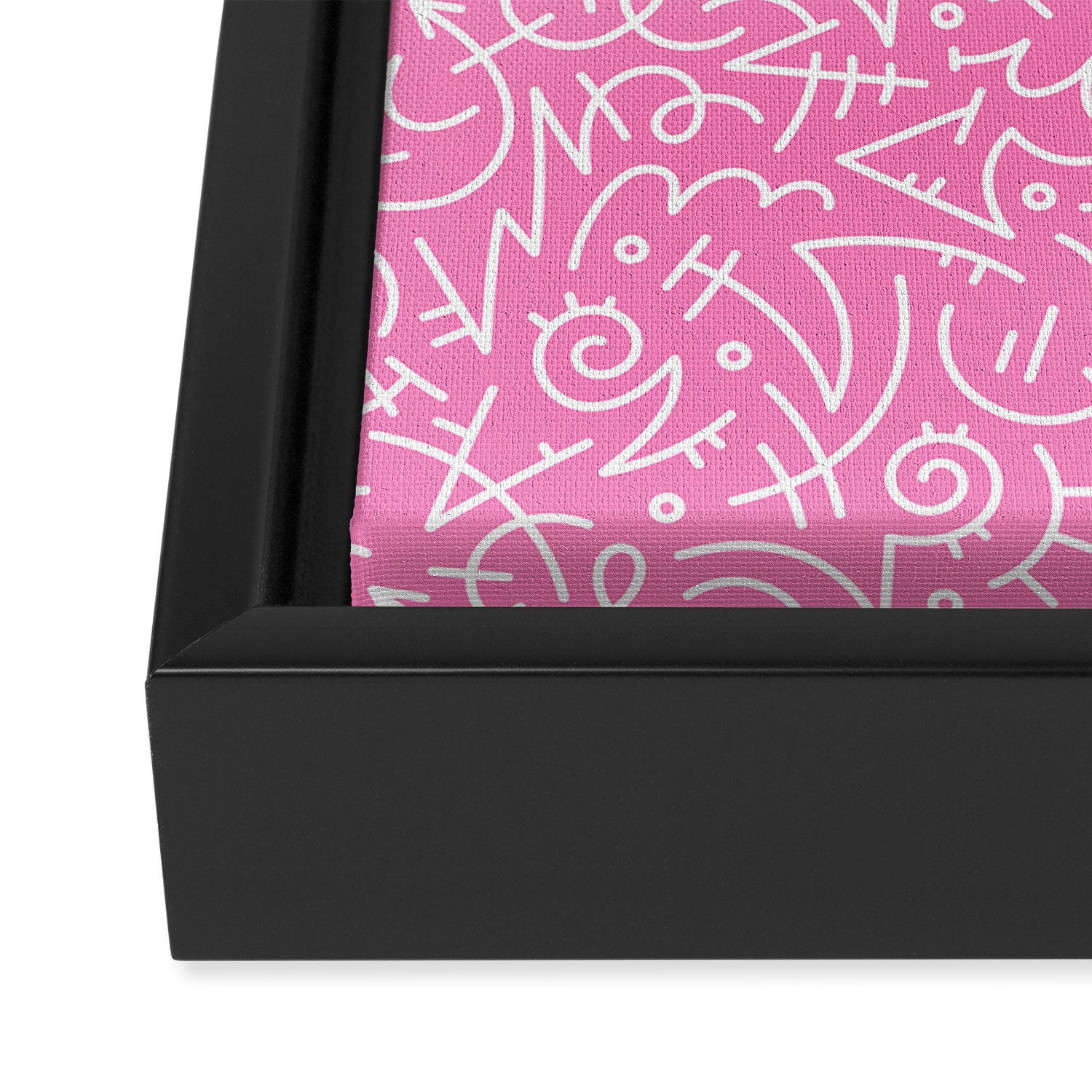 Colorful abstract fun line doodle art pattern Framed Canvas Print Gallery Image 3