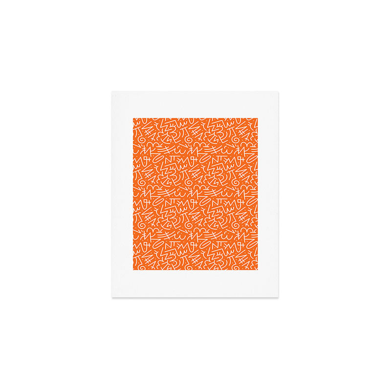 Colorful abstract fun line doodle art pattern Art Print Gallery Image 1
