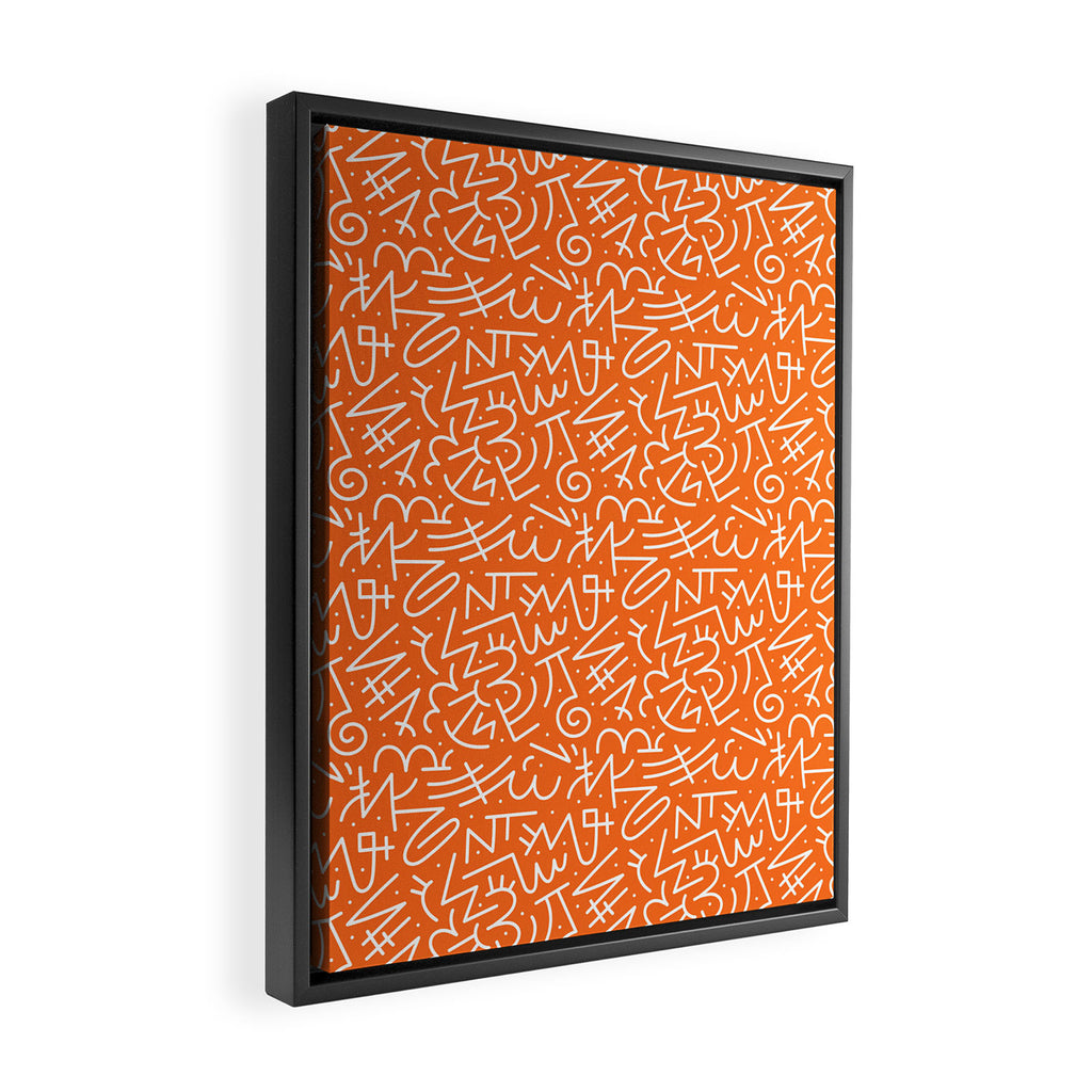 Colorful abstract fun line doodle art pattern Framed Canvas Print Gallery Image 2